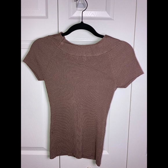 EUC WIDE NECK RIBBED FITTED TOP - Picture 2 of 5